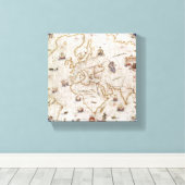 Toile Graphique de Portolan du monde | 1519 (Insitu (Plancher de Bois))