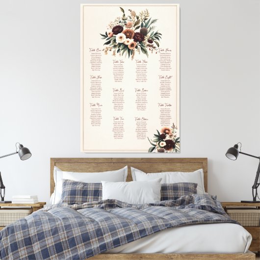 Toile Graphique de sièges Boho Florals (Insitu(Chambre))