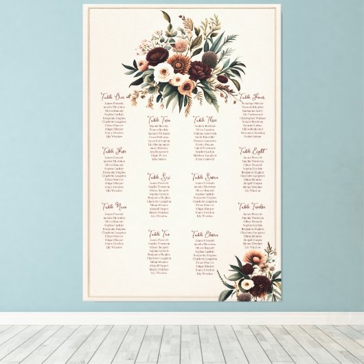 Toile Graphique de sièges Boho Florals (Insitu (Plancher de Bois))