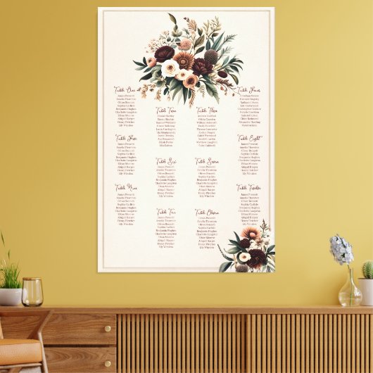 Toile Graphique de sièges Boho Florals (Insitu(Salon))