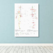 Toile Graphique des méridiens humains (Insitu (Plancher de Bois))