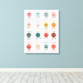 Toile Graphique des visages de sentiments et d'émotions (Insitu (Plancher de Bois))