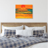 Toile Graphique Soleil Orange Océan Coucher de soleil Dé (Insitu(Chambre))