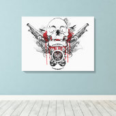 Toile Graphique vectoriel des pistolets crâniens et pira (Insitu (Plancher de Bois))