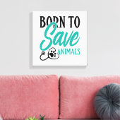 Toile Graphisme de cœur avec empreinte de patte et stéth (Insitu(Salon))