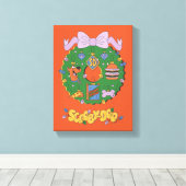 Toile Graphisme de couronne de Noël pour snack de Scooby (Insitu (Plancher de Bois))