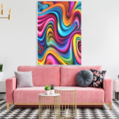 Toile Graphisme en spirale coloré (Insitu(Salon))