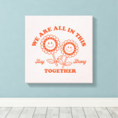 Toile Graphisme Fleur Joyeux Retro (Insitu (Plancher de Bois))