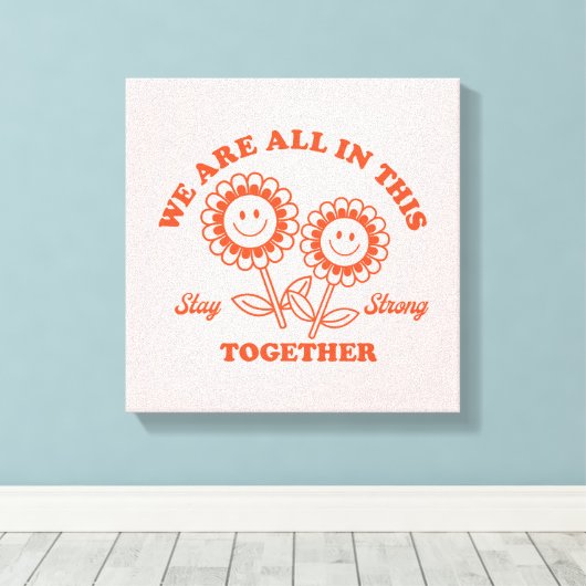 Toile Graphisme Fleur Joyeux Retro (Insitu (Plancher de Bois))