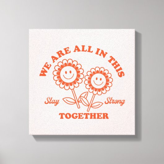 Toile Graphisme Fleur Joyeux Retro (Recto)