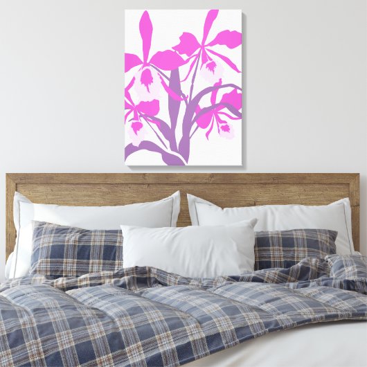 Toile Graphisme moderne fleur violet orchidée imprimé (Insitu(Chambre))