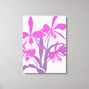 Toile Graphisme moderne fleur violet orchidée imprimé