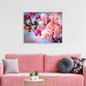 Toile Grappe de fleurs de cerisier Sakura dans le vent (Insitu(Salon))