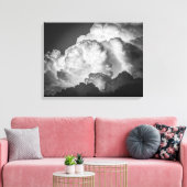 Toile Gras Clouds Fluffants Canvas Art Imprimer (Insitu(Salon))