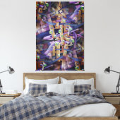 Toile Gras flamboyant multicolore géométrique Abstrait (Insitu(Chambre))