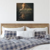 Toile Gras Lion Bold Shadow Twin Canvas Art (Insitu(Chambre))
