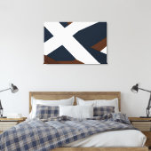 Toile Gras Navy Blanc Brun Abstrait Superposé (Insitu(Chambre))
