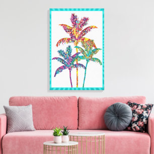 Toile Gras Pop Art Palm Trees Tropical Design