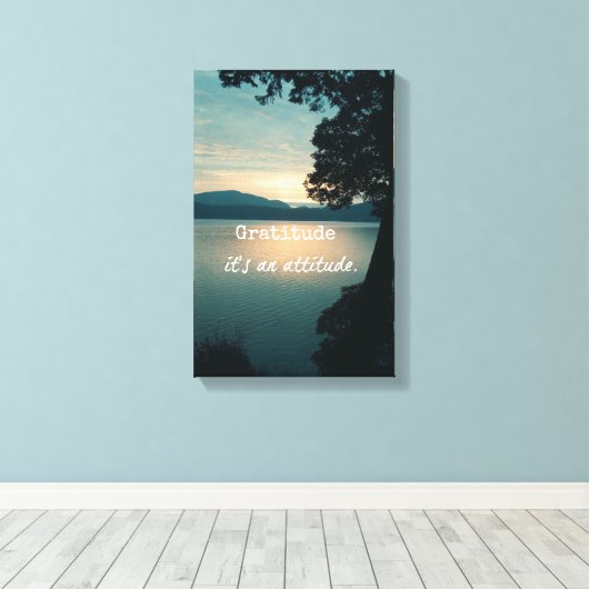 Toile Gratitude : C'est une citation d'attitude (Insitu (Plancher de Bois))