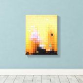 Toile Gratte-ciel coucher de soleil (Insitu (Plancher de Bois))