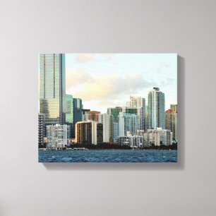 Toile Gratte-ciel de Miami contre le ciel clair large
