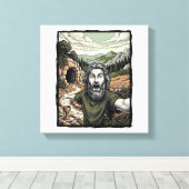 Toile Gravure Vintage Portrait Barbu Surpris Conception (Insitu (Plancher de Bois))