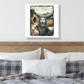 Toile Gravure Vintage Portrait Barbu Surpris Conception (Insitu(Chambre))