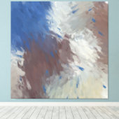 Toile Gray Blue White Abstract Brushstrokes (Insitu (Plancher de Bois))