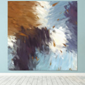 Toile Gray Brown Taupe White Abstract Brushstrokes (Insitu (Plancher de Bois))