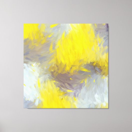 Toile Gray Yellow Abstract Brushstrokes (Recto)