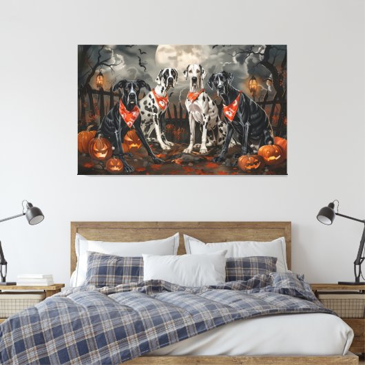 Toile Great Dane Halloween Éffrayant (Insitu(Chambre))