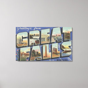 Toile Great Falls, Montana - grandes scènes 2 de lettre