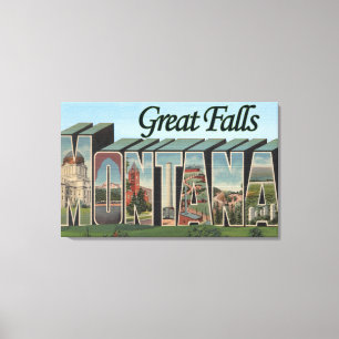 Toile Great Falls, Montana - Scènes de grandes lettres
