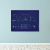 Toile Great Lakes Freighter Lake Fernando Blueprint (Insitu (Plancher de Bois))