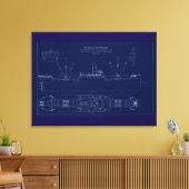 Toile Great Lakes Freighter Lake Fernando Blueprint (Insitu(Salon))