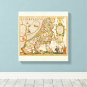 Toile Great Old Map of Belgium (Year 1617) (Insitu (Plancher de Bois))