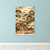 Toile Great Wall of China Vintage Travel (Insitu (Plancher de Bois))