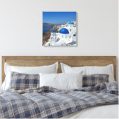 Toile Grèce Oia Santorin Blue Dome Vacances (Insitu(Chambre))