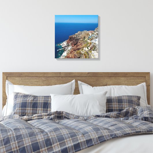 Toile Grèce Oia Santorini Amoundi Baie Imprimer (Insitu(Chambre))