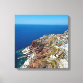 Toile Grèce Oia Santorini Amoundi Baie Imprimer (Recto)