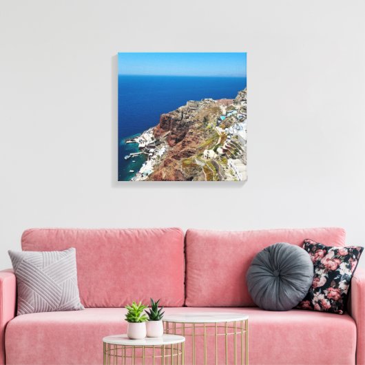 Toile Grèce Oia Santorini Amoundi Baie Imprimer (Insitu(Salon))