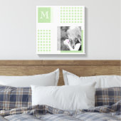 Toile Green Ajouter Votre Photo En vichy Monogramme Mode (Insitu(Chambre))