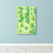 Toile Green Hollyhock Mallow Fleur Malva Collage Floral (Insitu (Plancher de Bois))