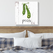Toile Green PEAS White Wood Rustic Farmhouse Cuisine Art (Insitu(Chambre))