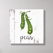 Toile Green PEAS White Wood Rustic Farmhouse Cuisine Art (Recto)
