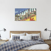 Toile Greenville, Caroline du Sud - Grandes lettres Scèn (Insitu(Chambre))