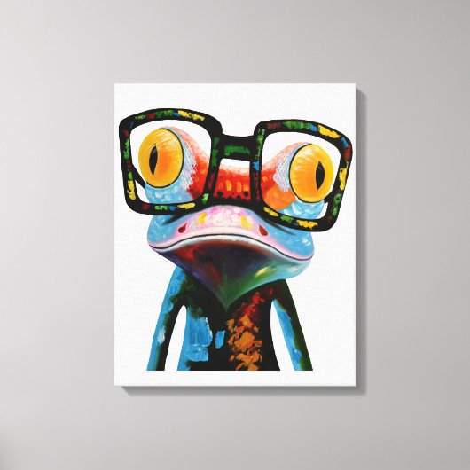 Toile Grenouille à lunettes de Hipster (Recto)