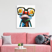 Toile Grenouille à lunettes de Hipster (Insitu(Salon))