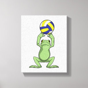 Toile Grenouille avec volleyball