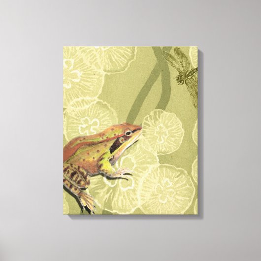 Toile Grenouille et libellule sur nénuphars (Recto)